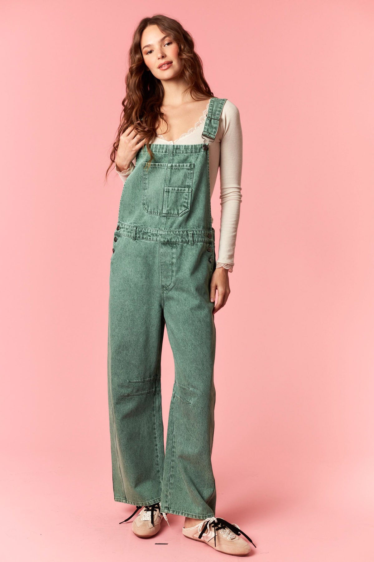 Effortless Barrel Overall - Forest Green