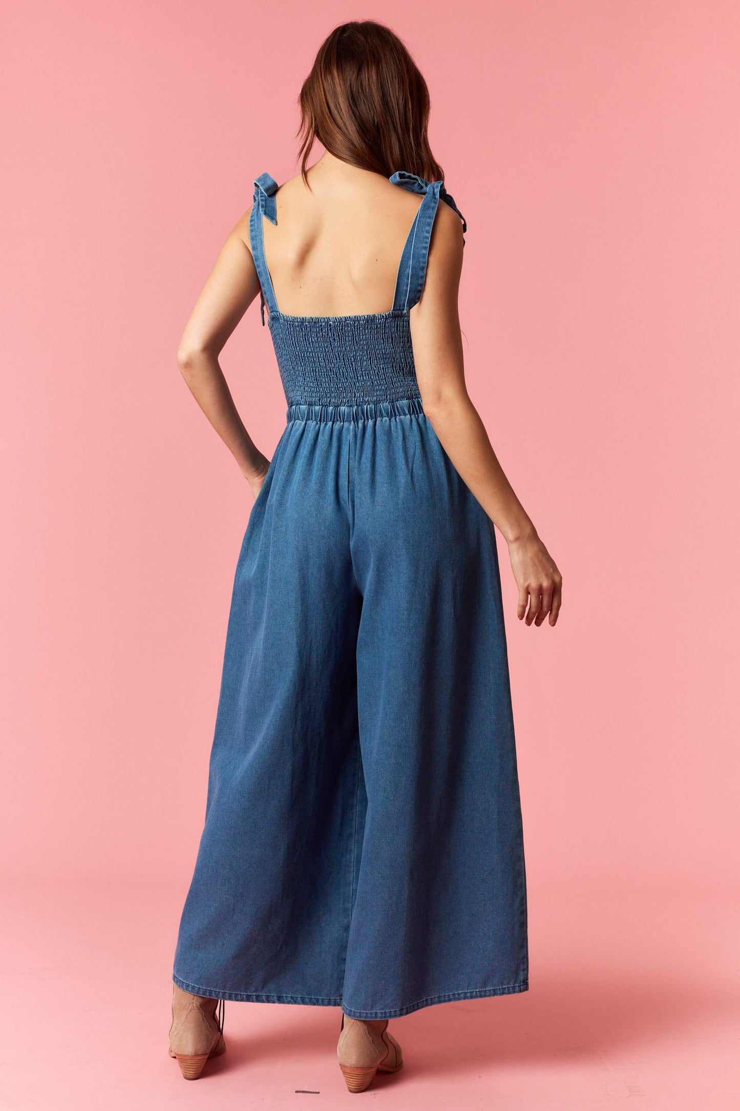 Denim Embroidered Jumpsuit