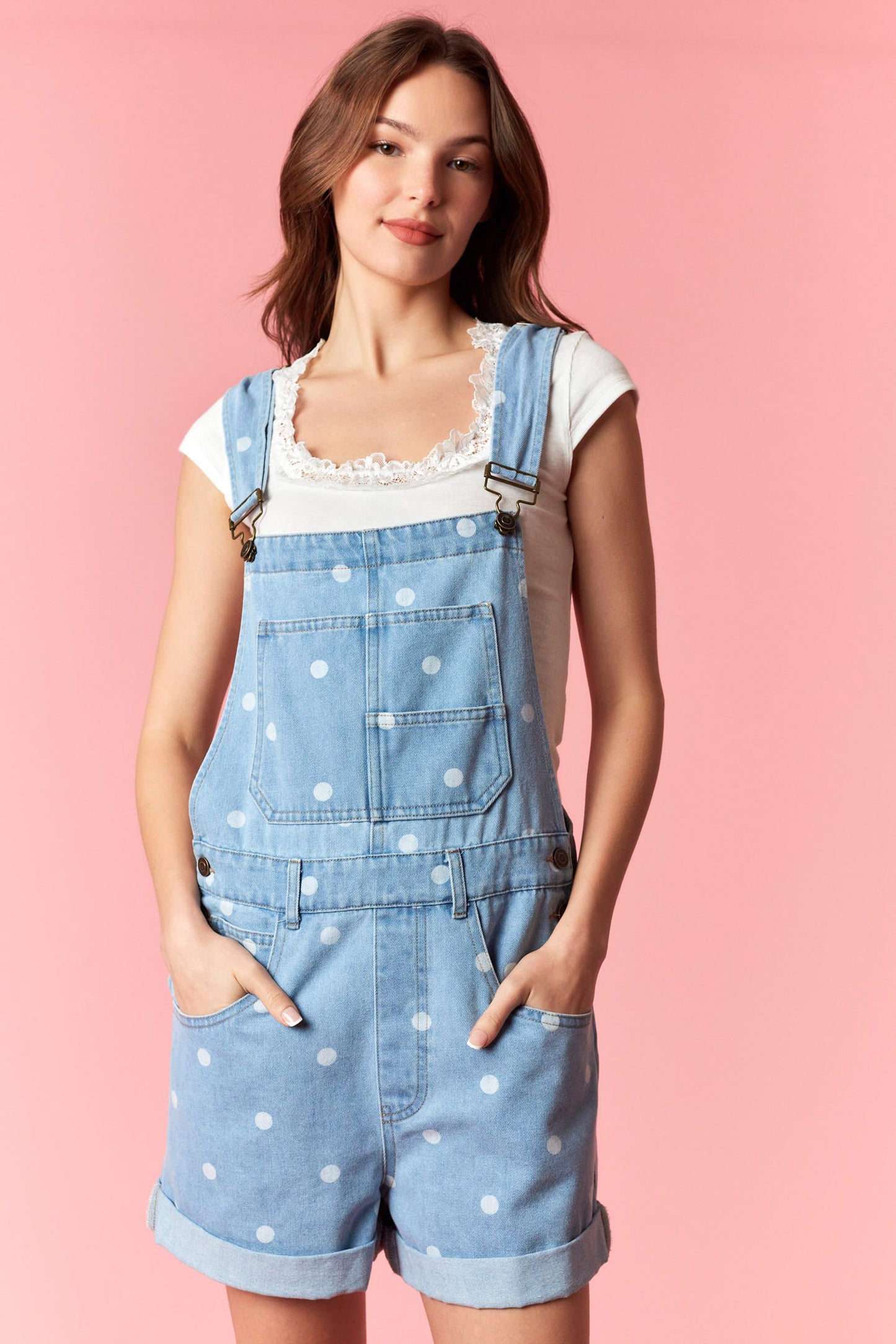 Polka Dots Overall Shorts