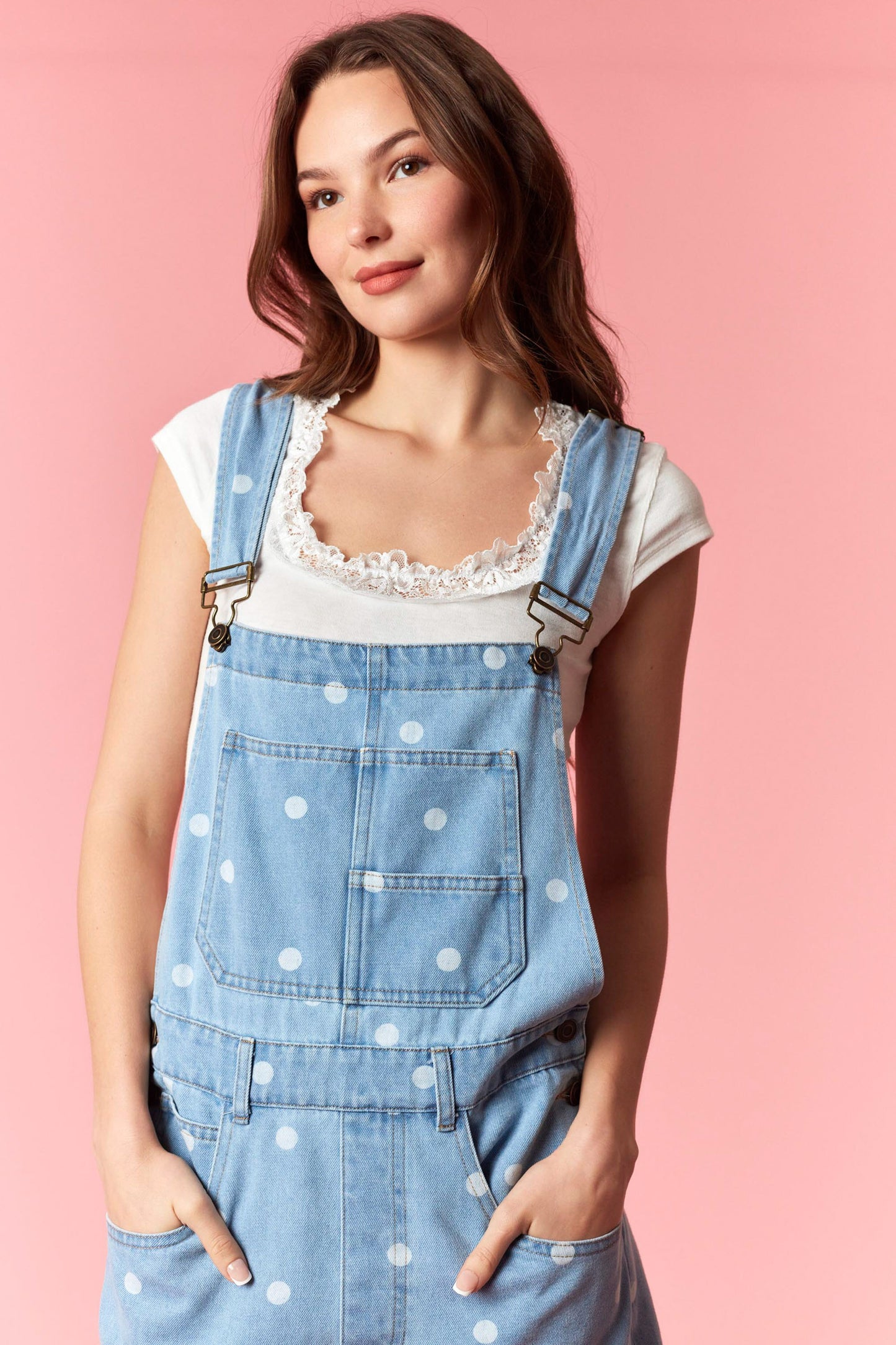 Polka Dots Overall Shorts
