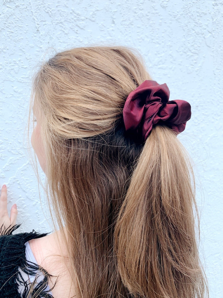 MAROON - Mulberry Silk Scrunchie