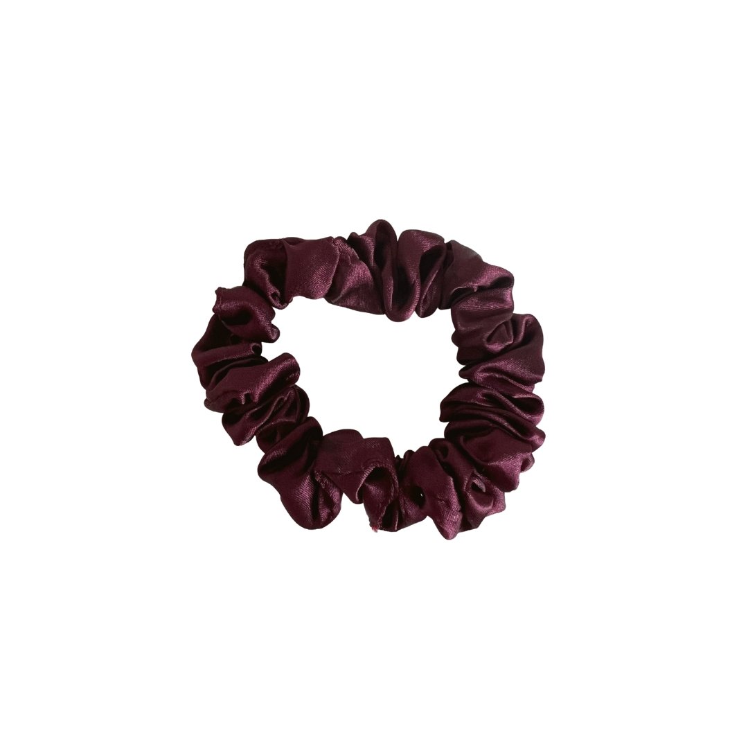 Maroon Skinny Silk Scrunchie