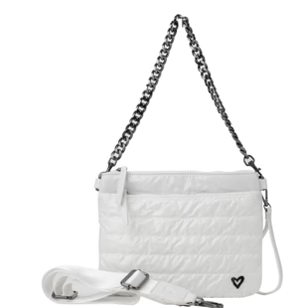 Large Puffer Belt/Crossbody Bag - White