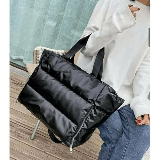 Panarama Puffer Tote- Black
