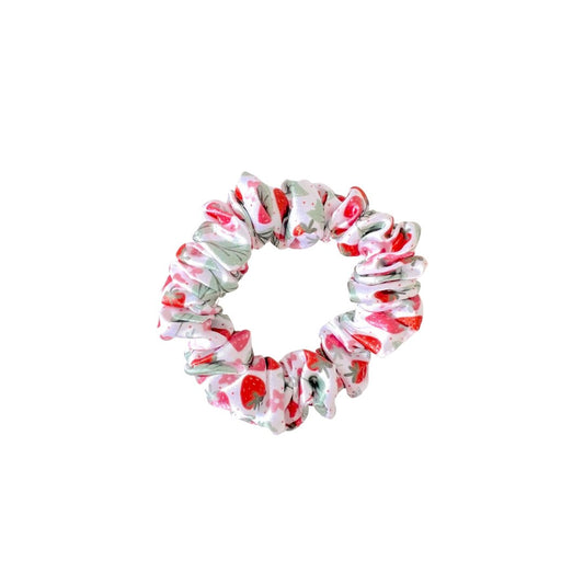 Silk Skinny Scrunchie- STRAWBERRY FIELDS