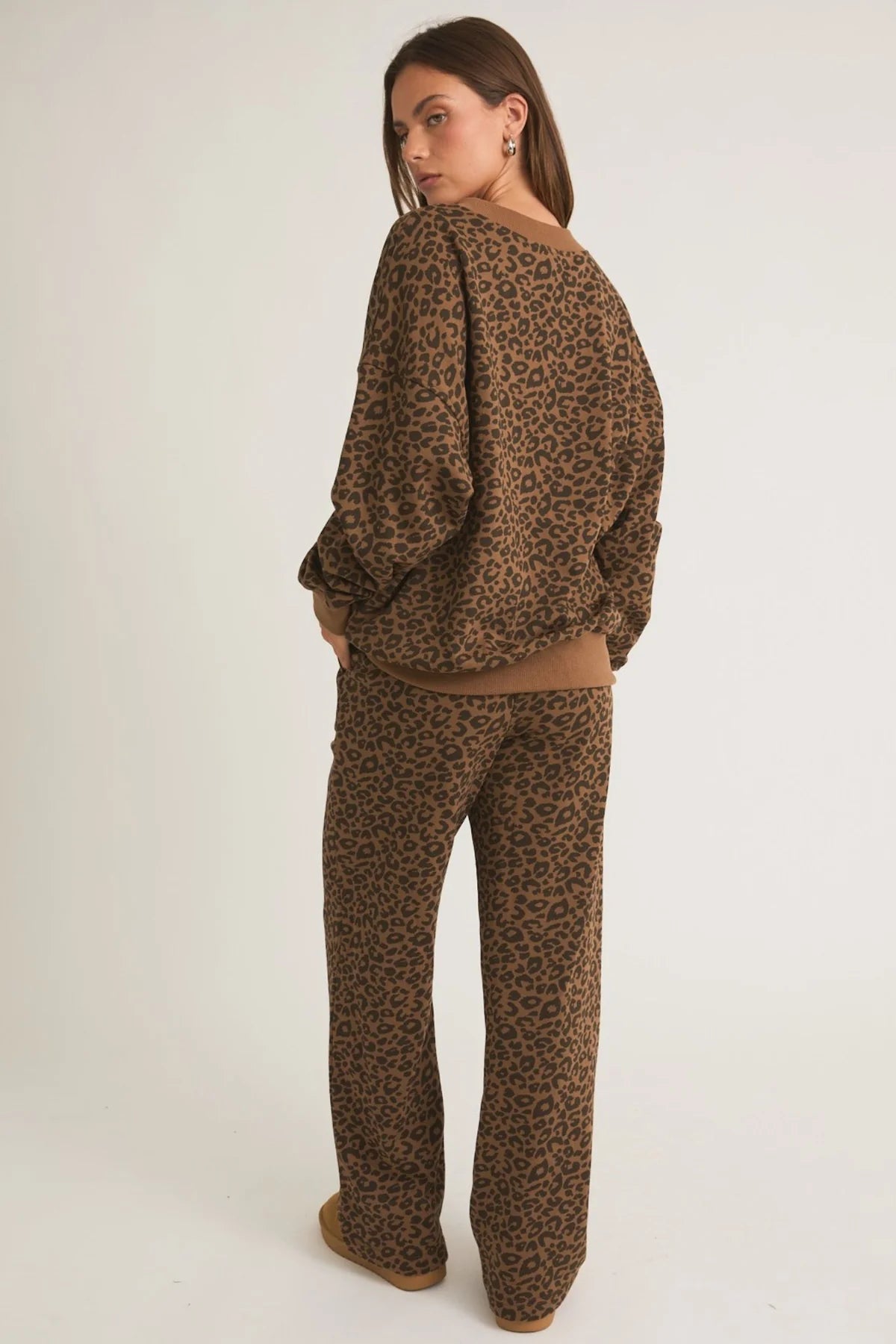 Leopard Bow Sweat Set