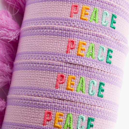 Colorful Embroidered Bracelets | Lilac | Peace