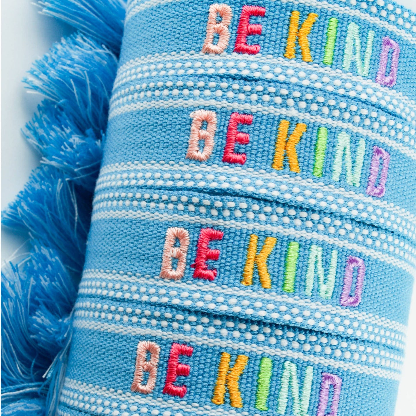 Colorful Embroidered Bracelets: Aqua | Be Kind